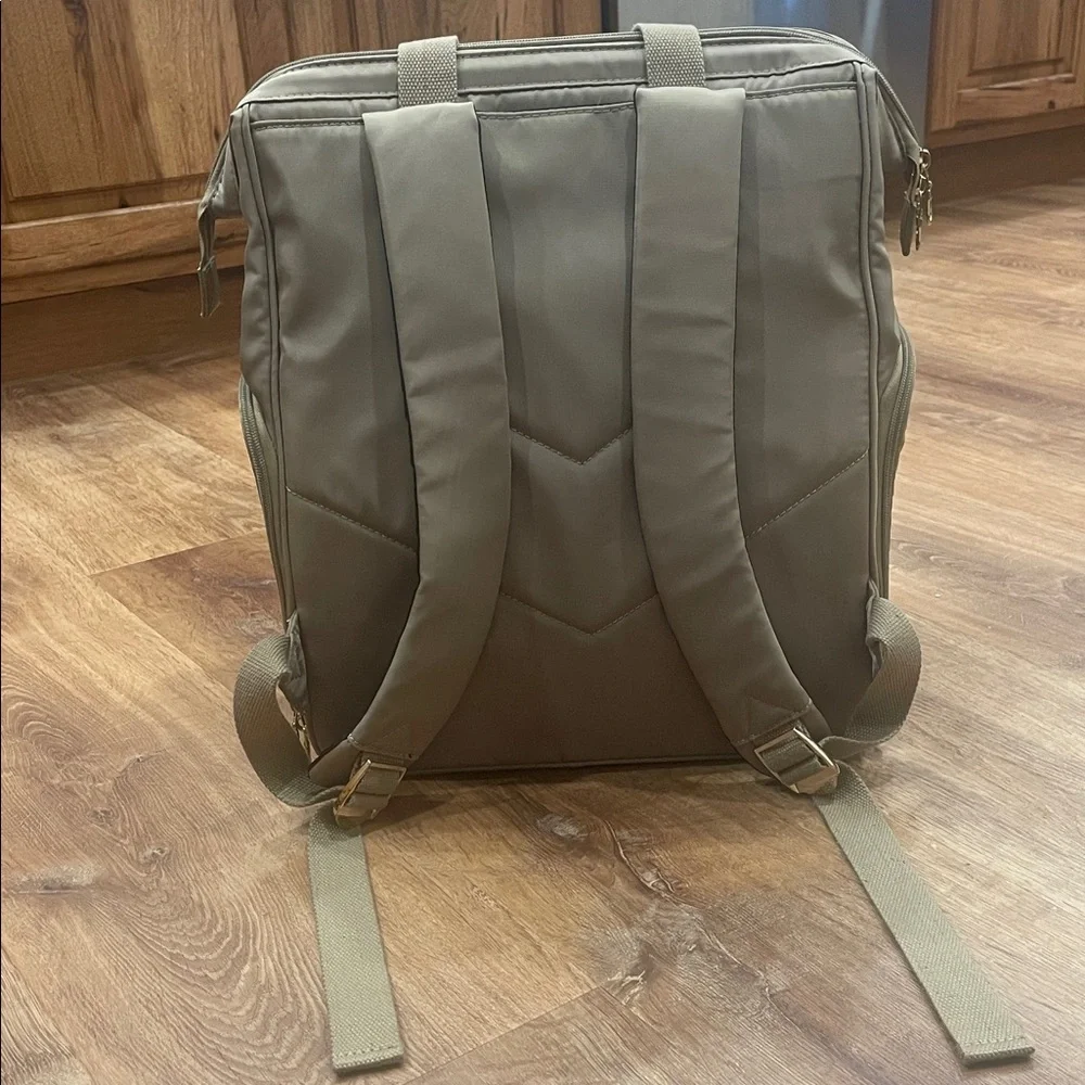 Sarah Wells Taupe Baby Backpack Diaper Bag